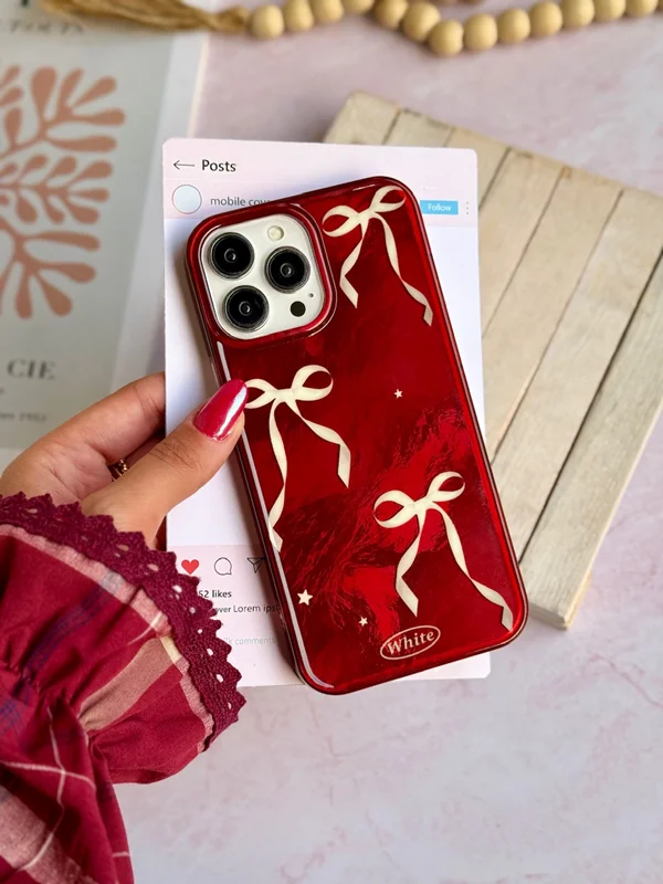 قاب گوشی آیفون چری پاپیون و ستاره