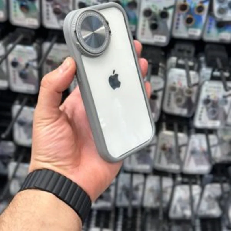 قاب آیفون Transparent acrylic شفاف اکرولیک استند اینه ای