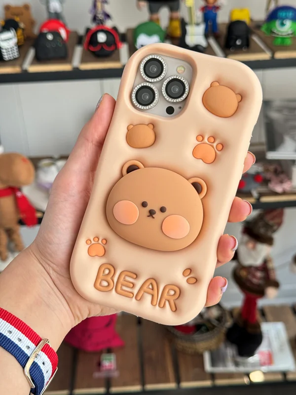 گارد موبایل آیفون Bear سیلیکونی استند شو
