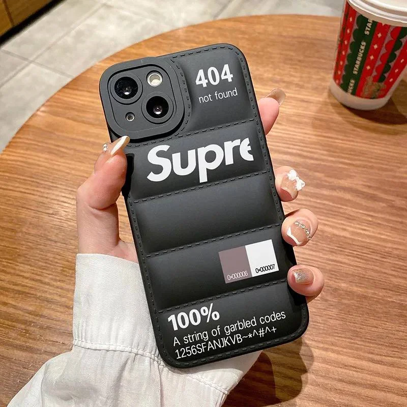 قاب گوشی آیفون پافر Supreme + بند آویز گوشی