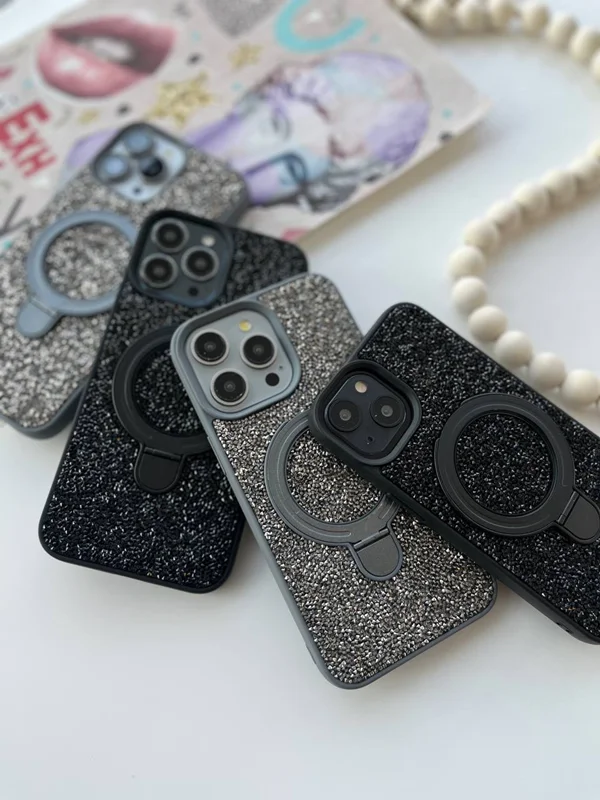 قاب موبایل آیفون سواروسکی استندی