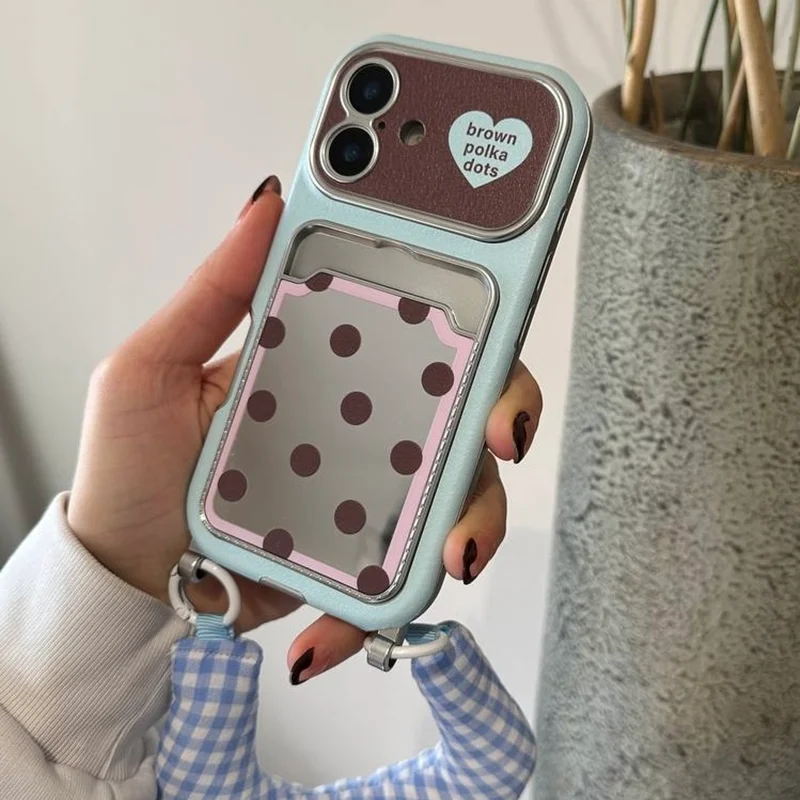 کاور گوشی آیفون brown polka dots