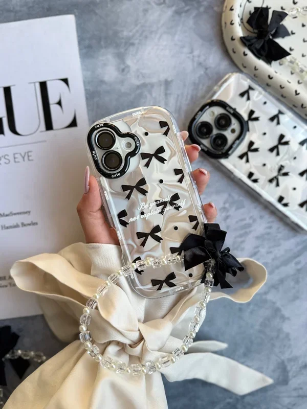 قاب گوشی آیفون Cute Bow Tie با آویز
