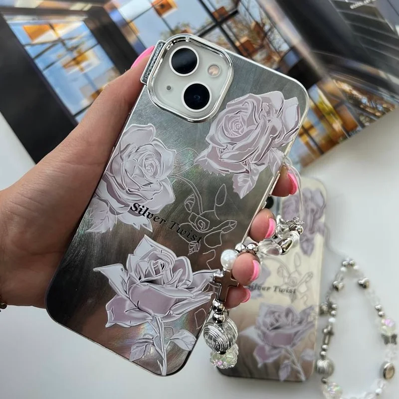 کاور آیفون Silver Twist همراه با آویز دستی