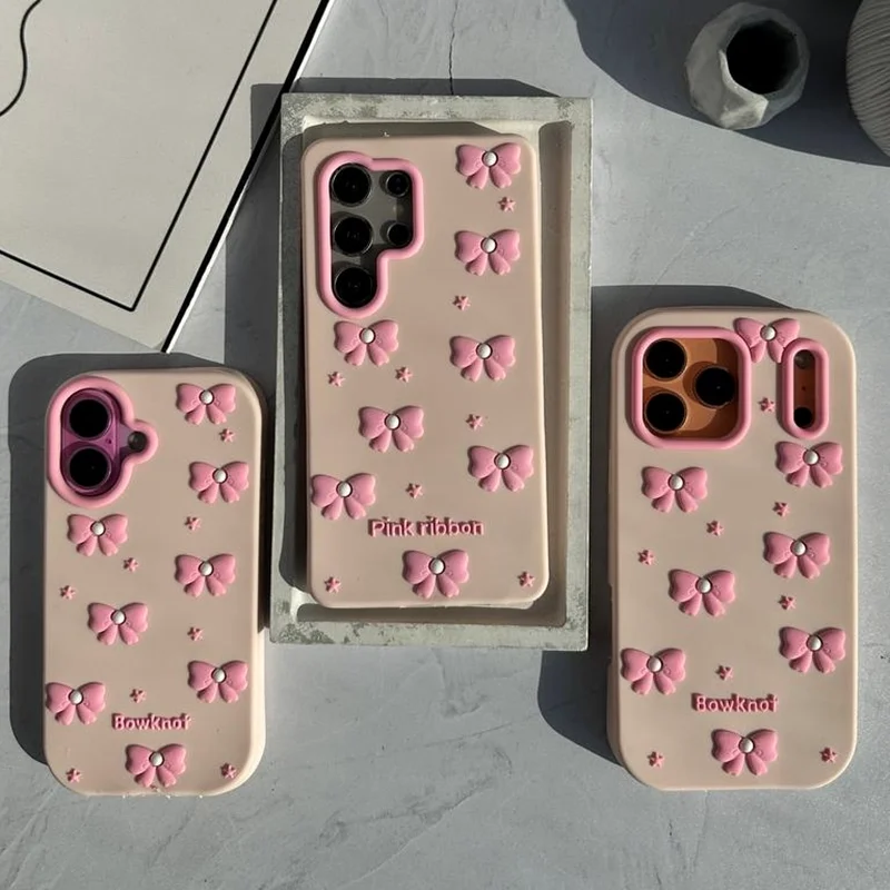 قاب گوشی سامسونگ پاپیون صورتی سیلیکونی