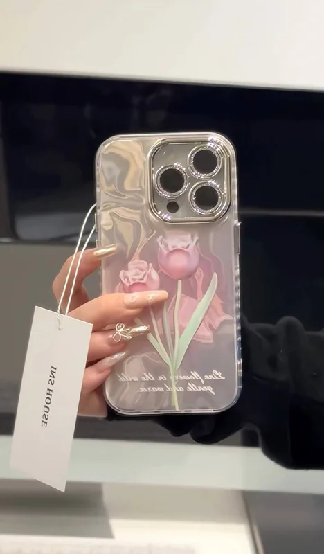 قاب موبایل آیفون گل رز