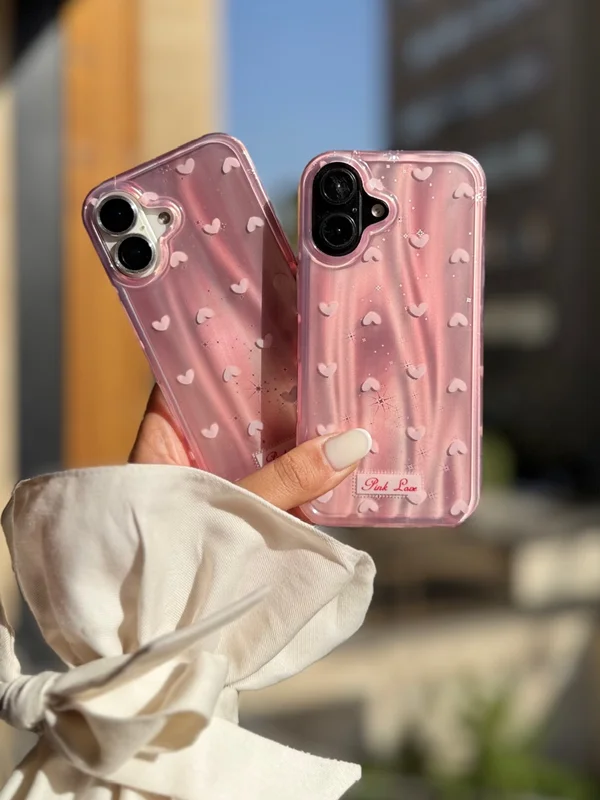 قاب گوشی آیفون قلب لیزری Pink Love