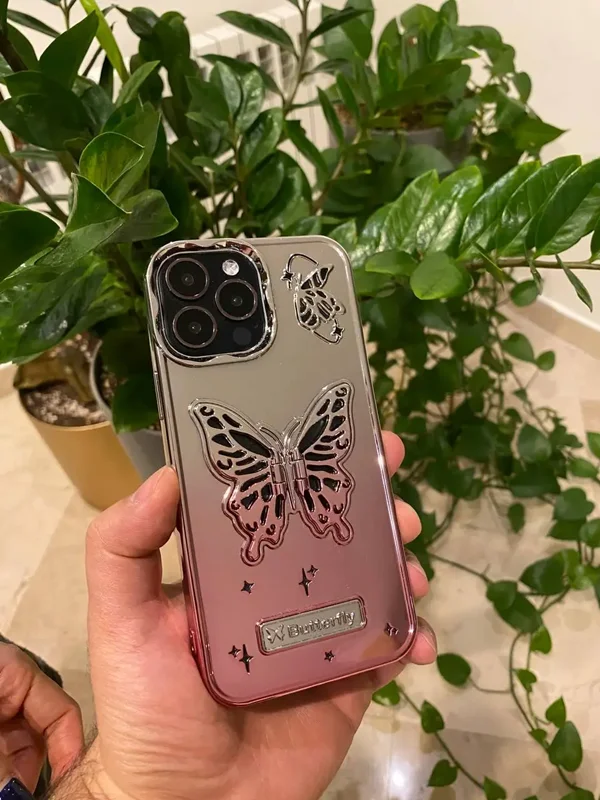 قاب آیفون پروانه هفت رنگ با بال های متحرک