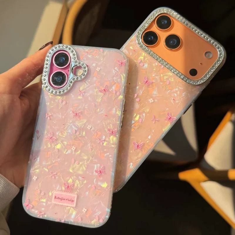 گارد آیفون گل پروانه دوربین استندشو