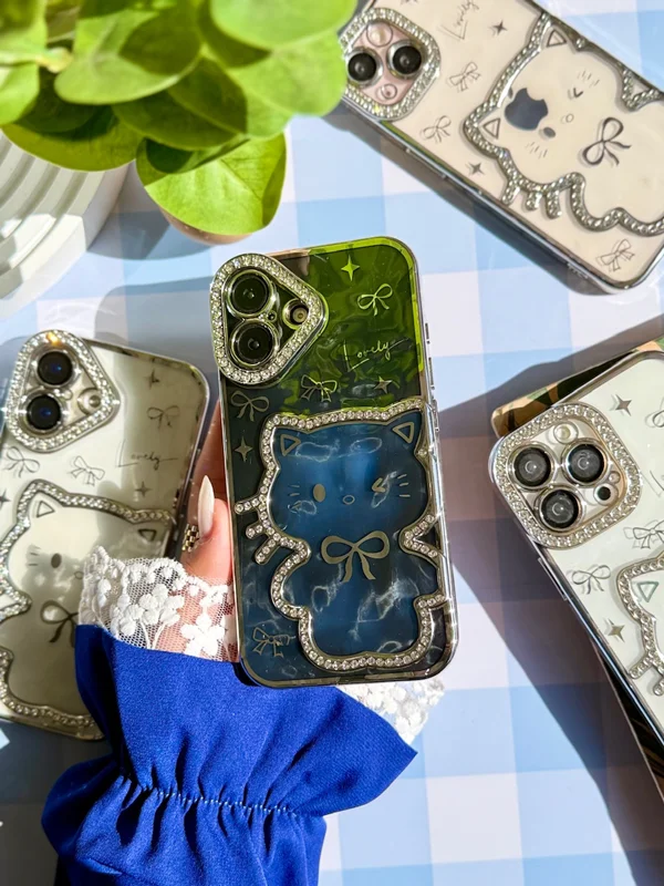 قاب موبایل آیفون Hello Kitty نگینی