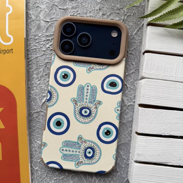 قاب موبایل آیفون چشم نظر مخملی