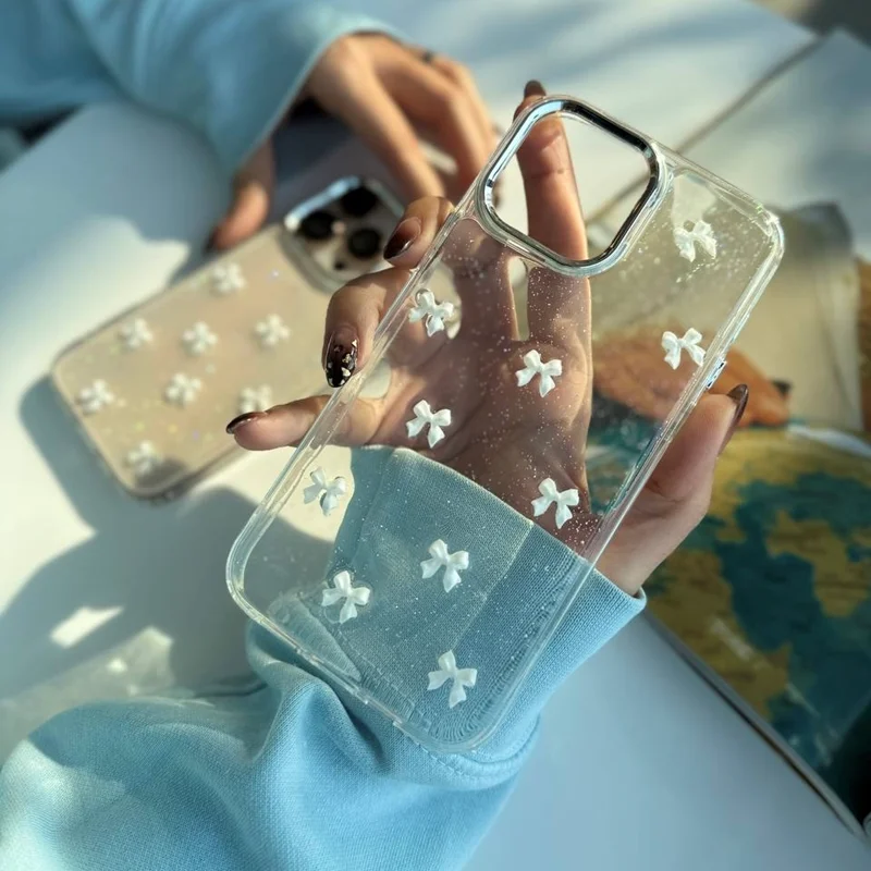 قاب گوشی آیفون شاین پاپیون سفید اکلیلی