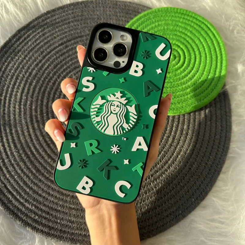 قاب آیفون StarBucks استار باکس سه بعدی سبز