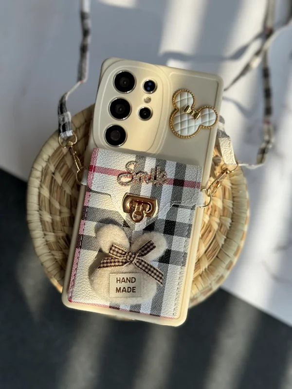 قاب موبایل سامسونگ میکی باربری جاکارتی دار + بندست بلند