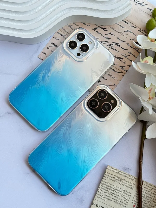 قاب آیفون براش ابریشمی آبی