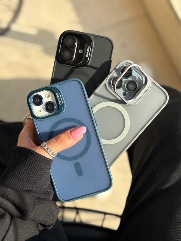 قاب گوشی سامسونگ Matte CasePro Lens with MagSafe استند شو با لنز رینگی