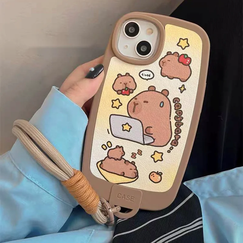 قاب گوشی آیفون مهندس خرسی همراه بندآویز