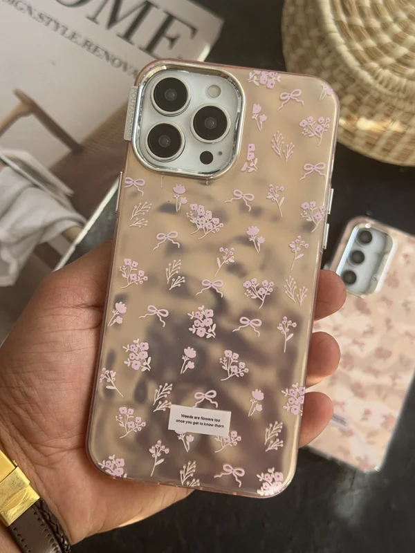 قاب موبایل آیفون گل رزیتا پاپیون رزگلد