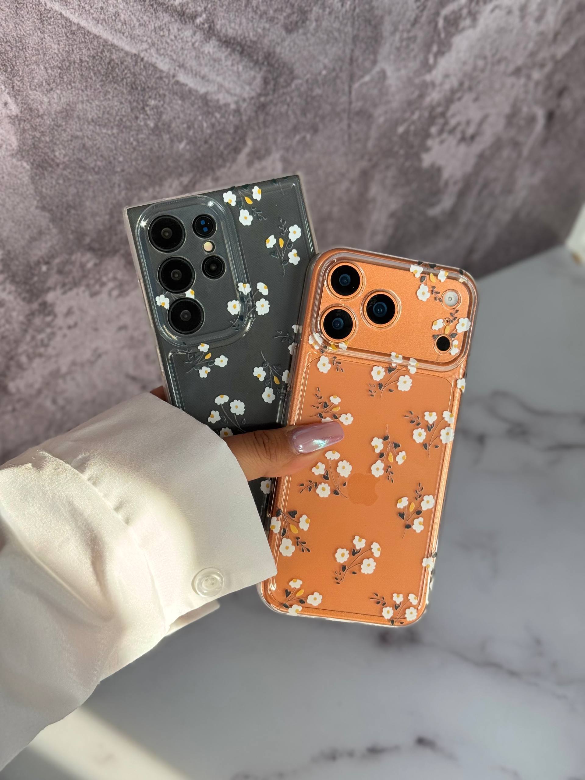 قاب موبایل آیفون گل بابونه شفاف
