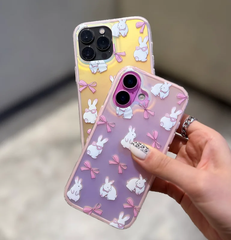 کاور موبایل آیفون خرگوش پاپیون هلوگرامی