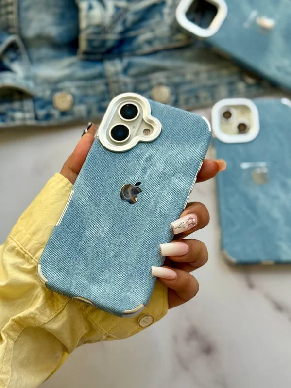 کاور گوشی آیفون پارچه ایی جین