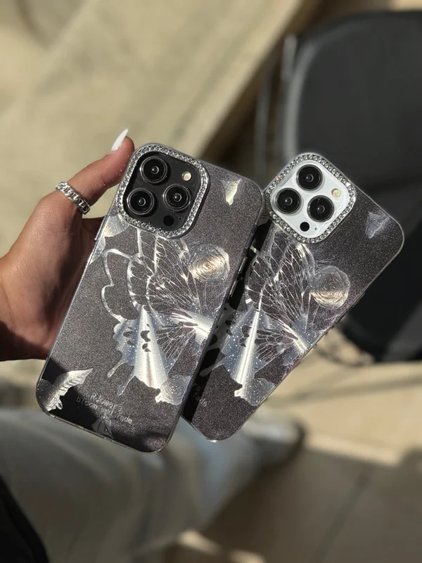 قاب موبایل آیفون illusion Butterfly دور لنز نگینی