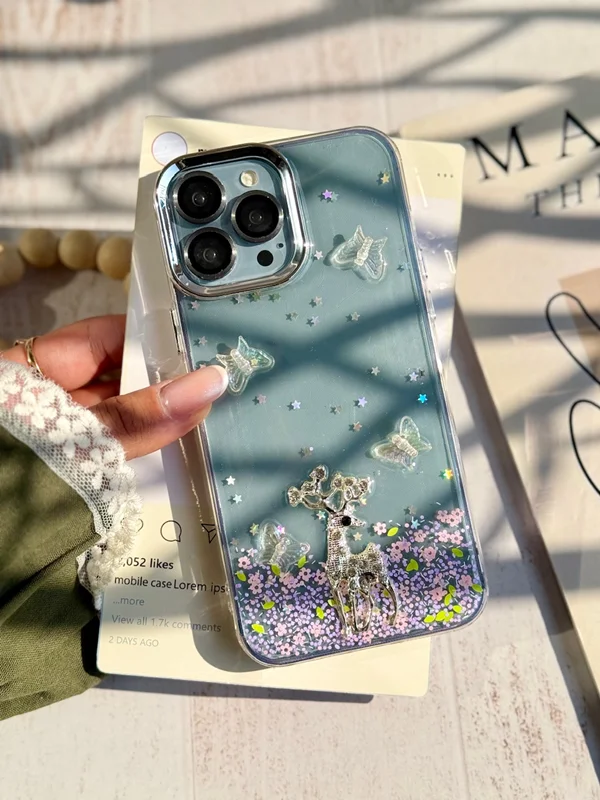 قاب آیفون گوزن در جنگل بلورین Deer in Crystal Forest