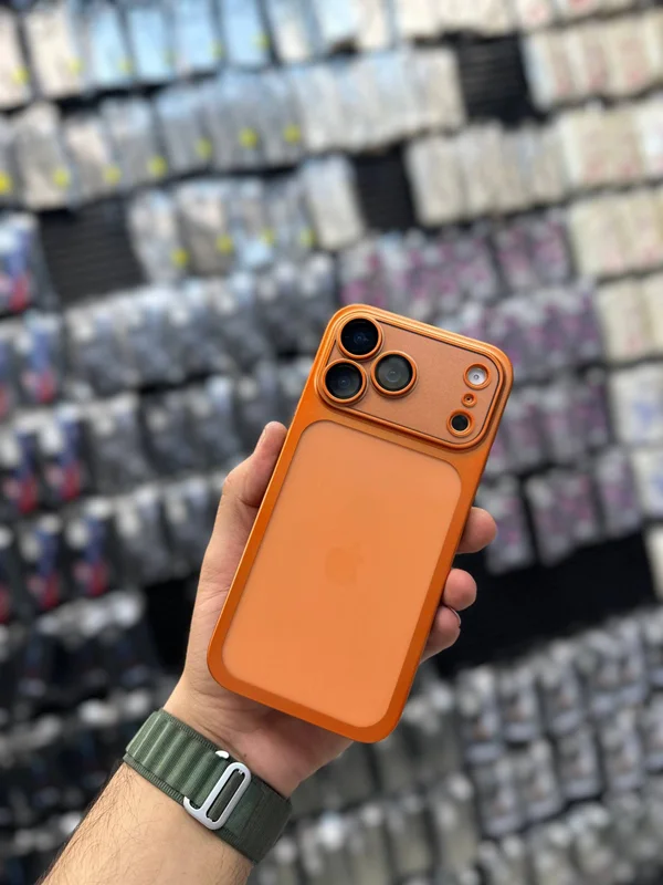 کاور گوشی آیفون نارنجی مات