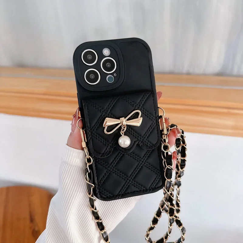 قاب گوشی آیفون جاکارتی دار Chain & Bow by Cartier